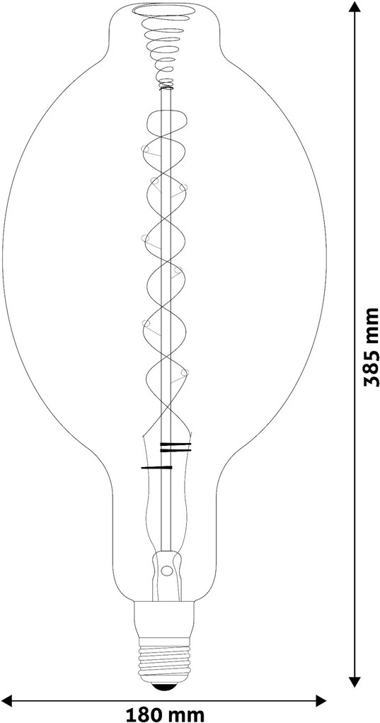 Avide LED Jumbo Filament Ponte 180x385mm Amber 8W E27 2400K Fényerőszabályzós