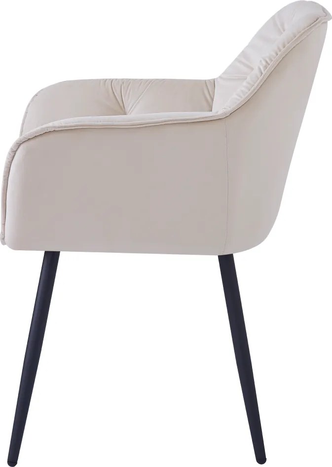 Dizájnos fotel, bézs Velvet szövet, FEDRIS NEW