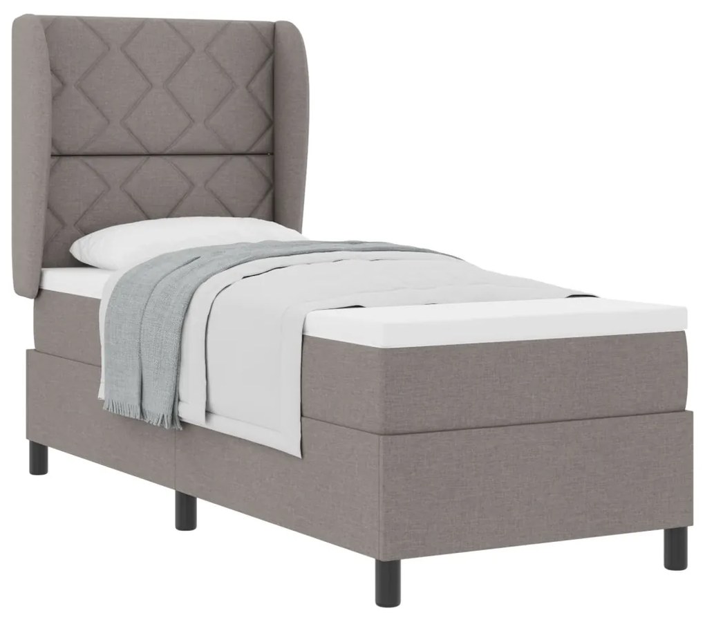 Ágykeret Matrac Fekvőfelülettel Taupe 80x200 cm Szövet