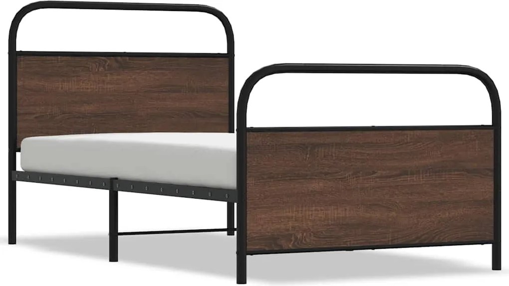 vidaXL ágykeret matrac nélkül 107x203 cm barna tölgyfa műfa