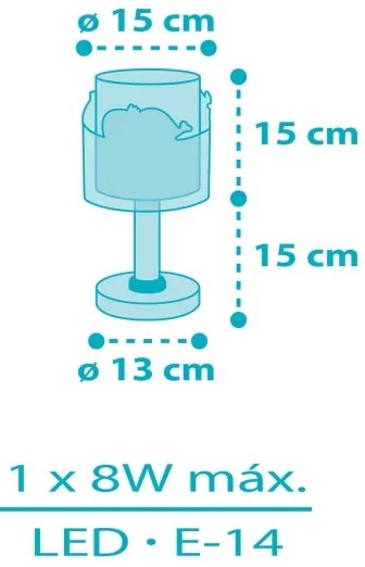 Dalber 61171T - Gyereklámpa WHALE DREAMS 1xE14/8W/230V kék