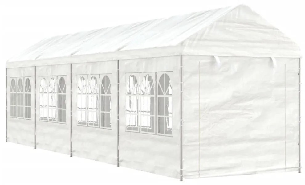vidaXL fehér polietilén pavilon tetővel 8,92 x 2,28 x 2,69 m