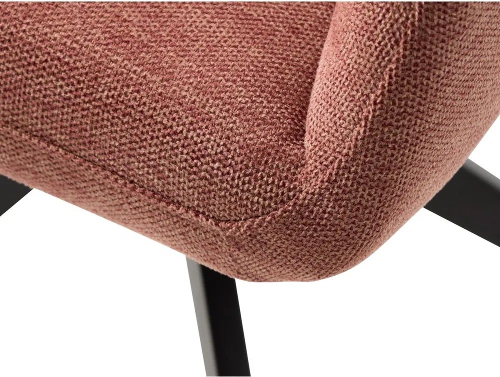 Rózsaszín kárpitozott karfás étkezőfotel Roxana – Unique Furniture