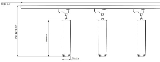 Csillár zsinóron sínrendszerhez MARIBEL 3xGU10/10W/230V + 1 m sín rendszer