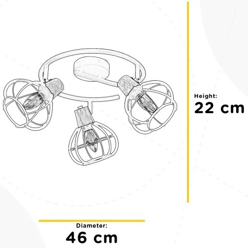 ONLI - Spotlámpa GINGER 3xE14/6W/230V átm. 46 cm