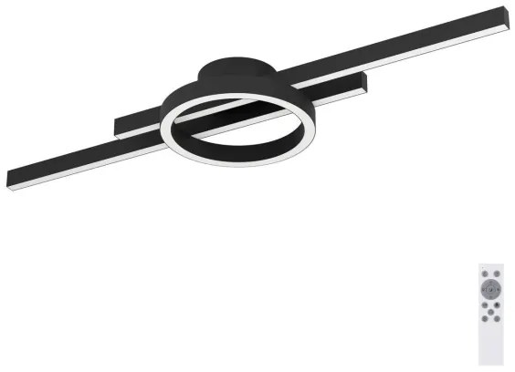 Eglo 900953-LED RGBW Dimmelhető mennyezeti lámpa AMANDOLO 23,5W/230V fekete + távirányító