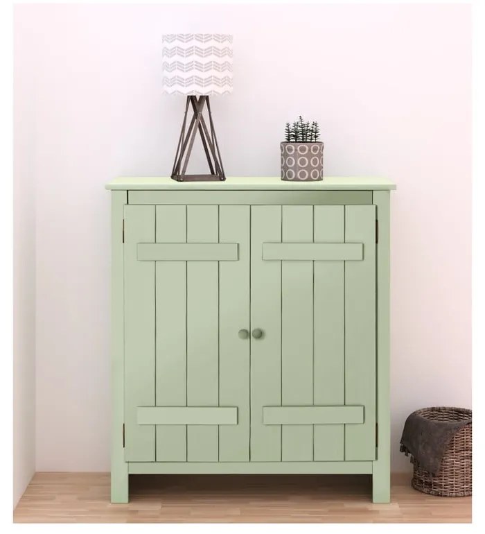 Világoszöld borovi fenyő szekrény 100x110 cm Bertram – Støraa