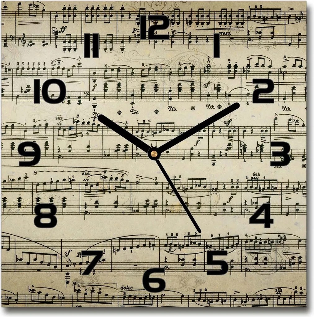 Üveg falióra Kotta ötsoros 30x30