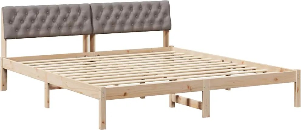 vidaXL Ágykeret fejtámlával Barna és taupe 180 x 200 cm Tömör fenyőfa