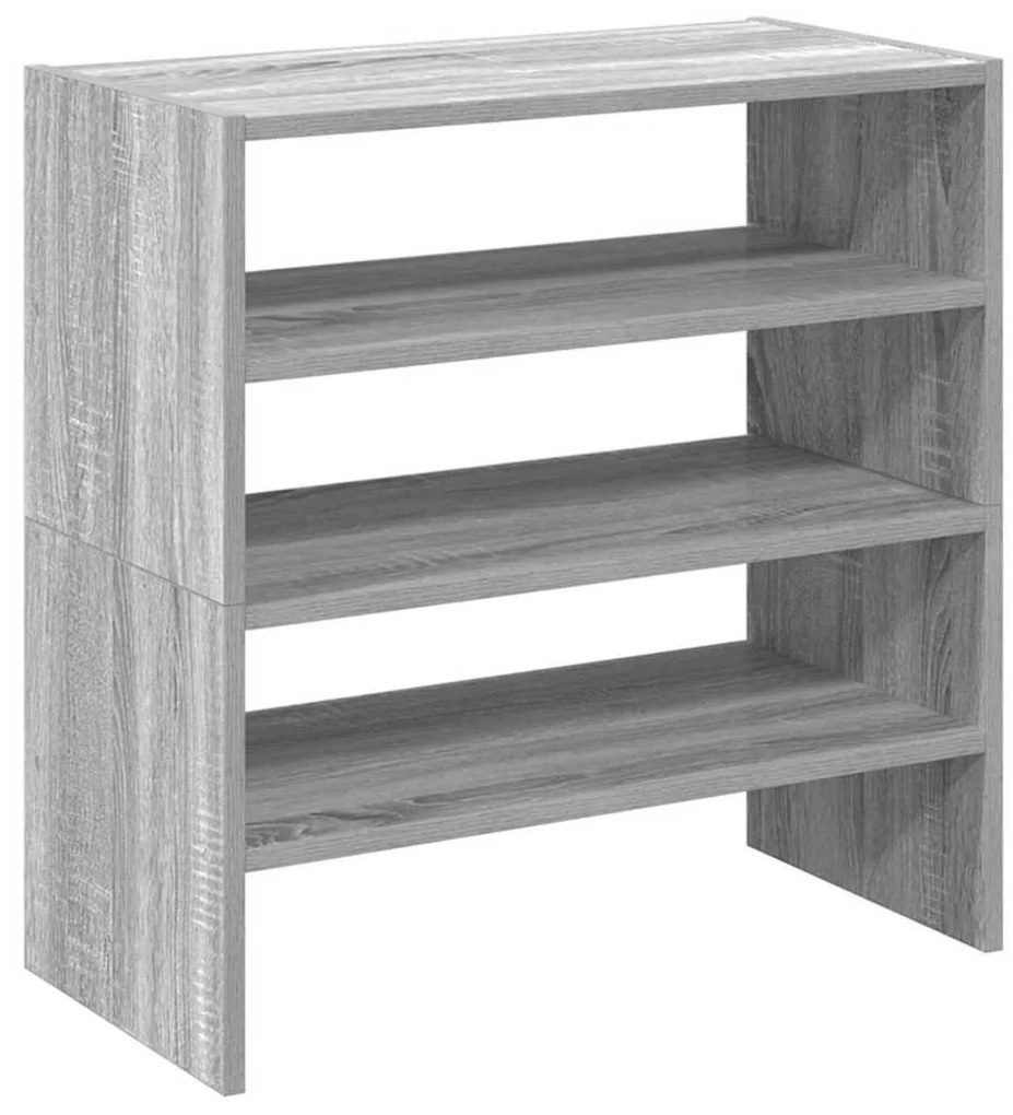 2 db szürke sonoma cipőtartó állvány halmozható 60x30x30,5 cm