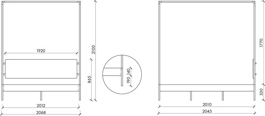 Fekete-bézs acél kárpitozott baldachinos franciaágy ágyráccsal 200x200 cm Eton – noo.ma