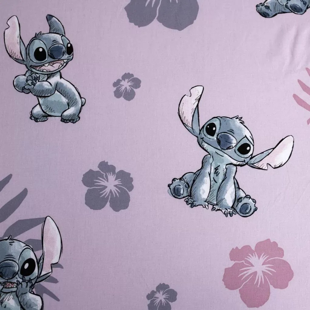 Lilo és Stitch A csillagkutya gumis lepedő pink 90x200 cm