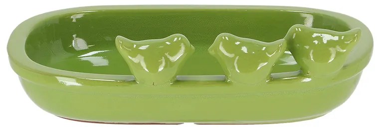 Kerámia madáritató és etető tál, 29 cm, zöld
