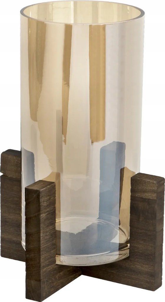 Üveg gyertyatartó 27 cm arany CX0944