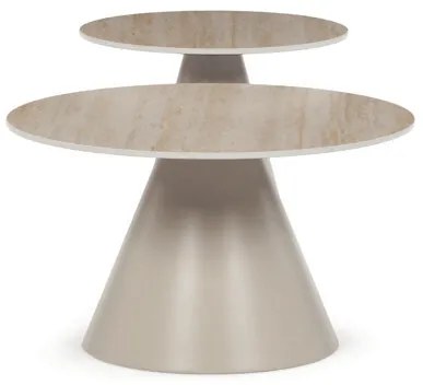 Dohányzóasztal 70×70×40,5 cm, Kerámia Travertin. CT-F4118 TRV