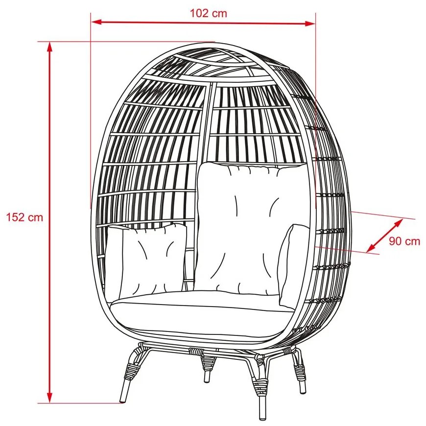 Avenberg ZAIRA kerti fotel, natúr