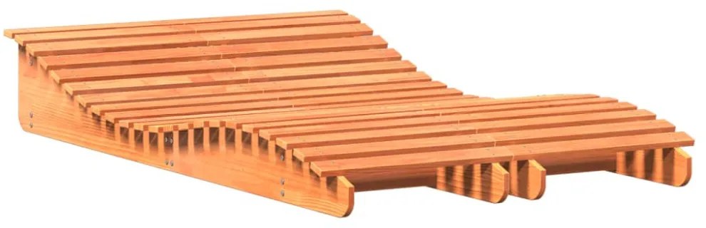 2 db viaszbarna tömör fenyőfa napozóágy 205 x 60 x 31,5 cm