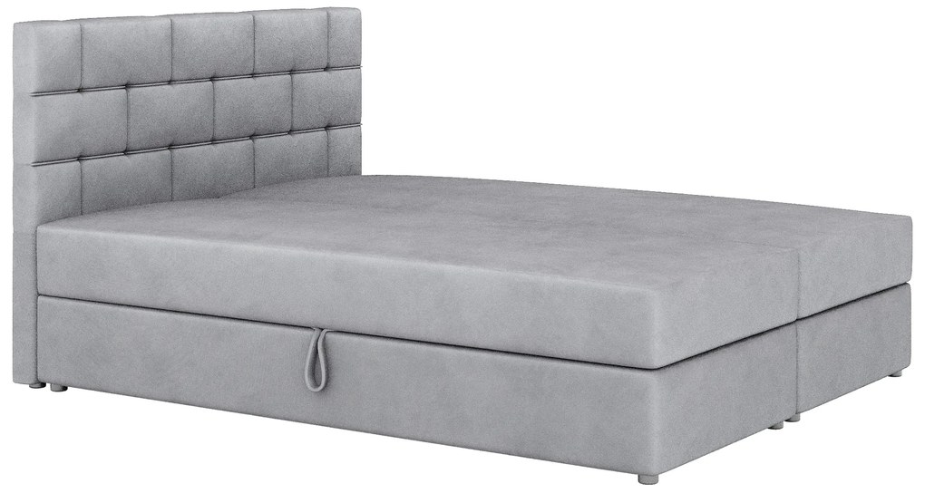 Franciaágy  Boxspring 180x200 cm Waller Comfort (szürke) (ágyráccsal és matraccal). 1056392
