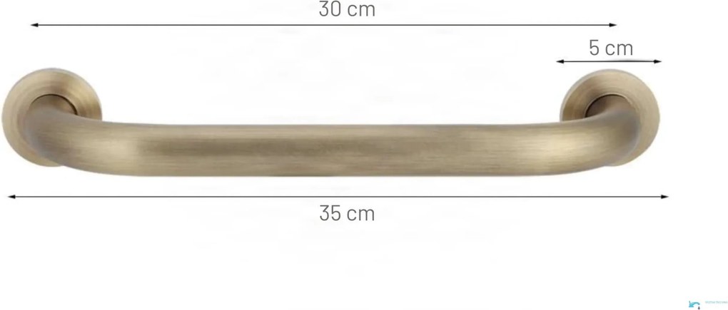 Fürdőszobai tartó EYN DB1008, 35 cm, sárgarézszínű