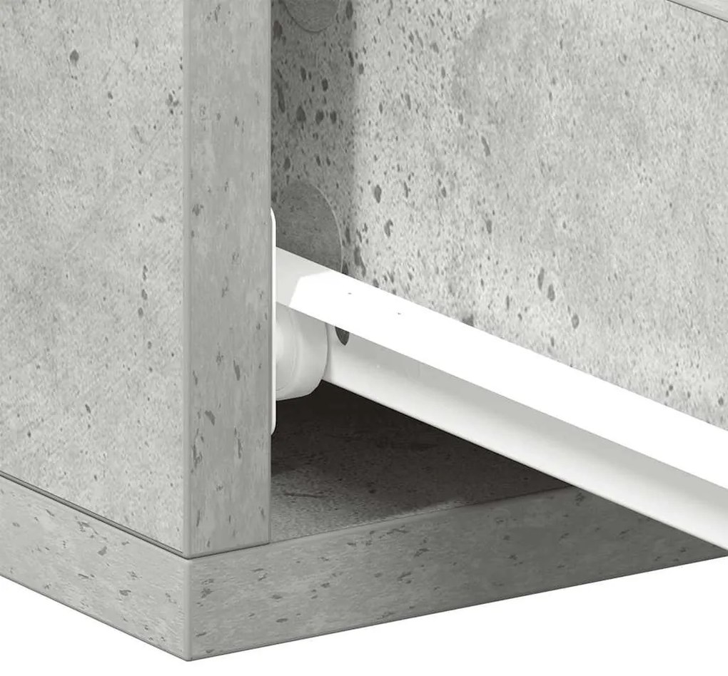 betonszürke szerelt fa függő éjjeliszekrény 40 x 30 x 15 cm