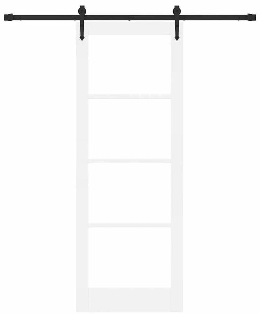Egyszerű Csúszó Ajtó Fehér 78 x 211 cm Fa és fém