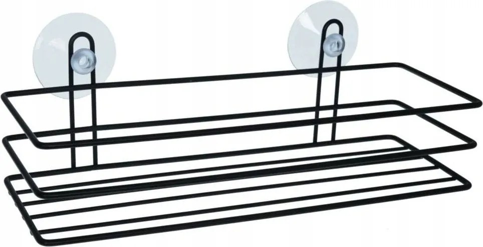 Fekete Niagara kosár tapadókorongokkal Ideális fürdőszobai polcokhoz