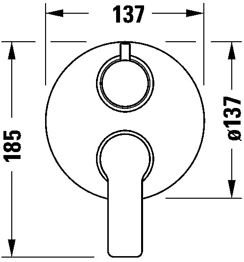 Duravit DC5210008010 - Rejtett beépítésű zuhanycsaptelep D-CODE, fényes króm