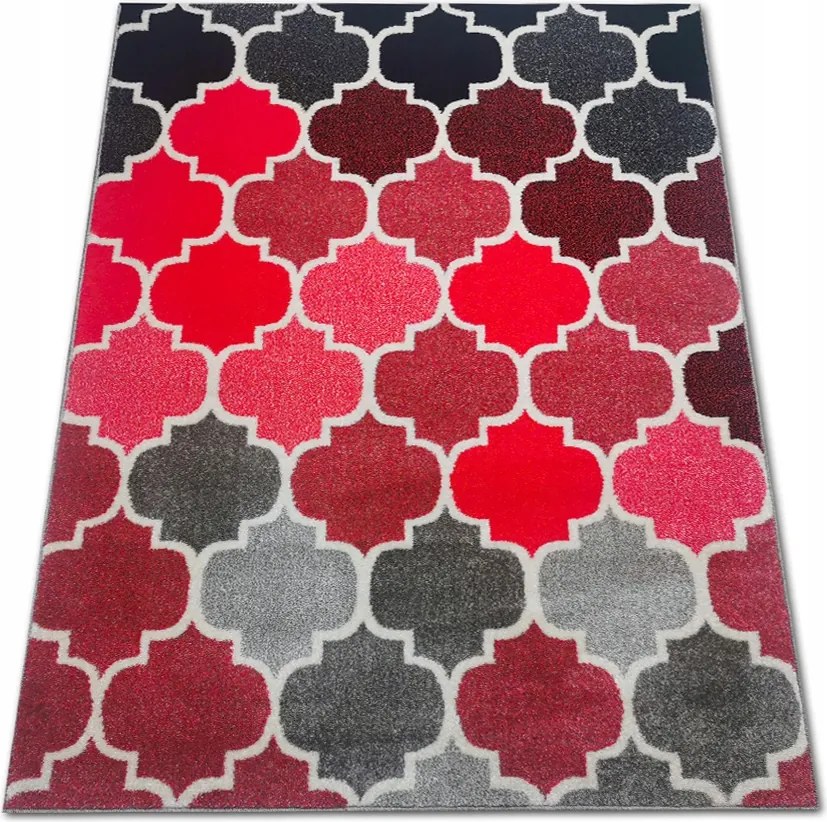 Szőnyeg 160x230 Piros Fríz Modern Hálószoba Nappali Divatos