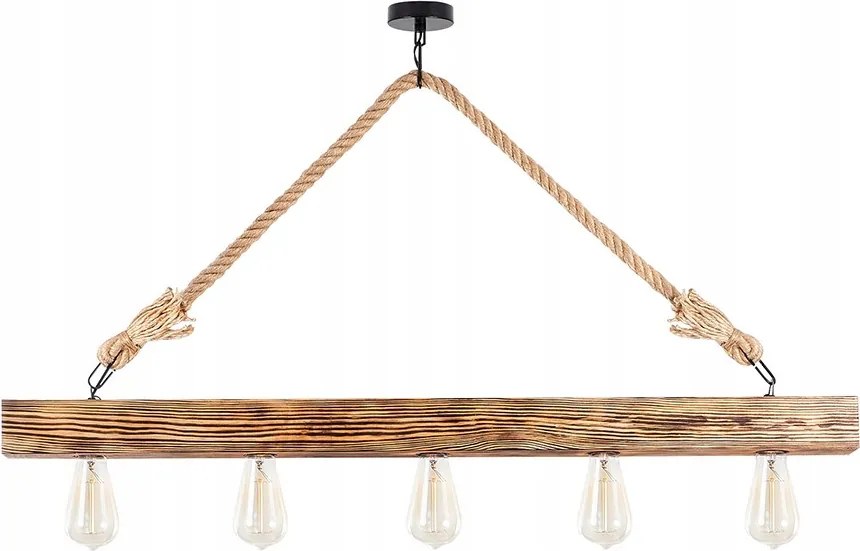 Asztal fölé akasztható lámpa Fa csillár Loft Vintage 5xE27