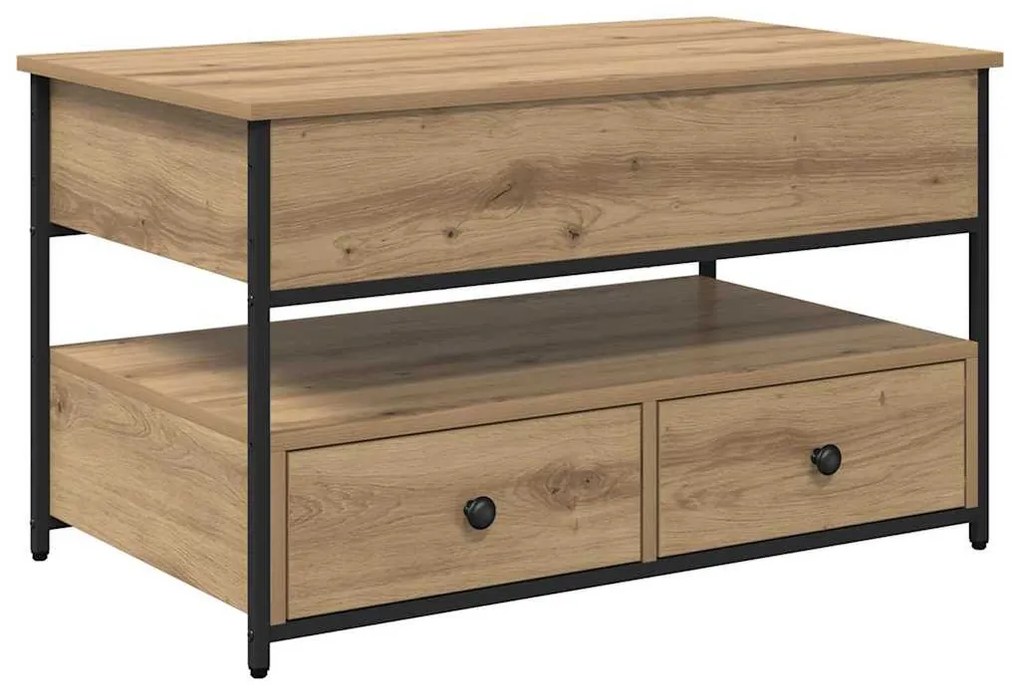 vidaXL Dohányzóasztal fiókkal Artisan tölgy 85 x 50 x 50 cm Faanyag