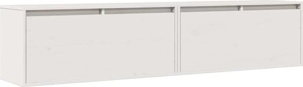 vidaXL 2 db fehér tömör fenyőfa faliszekrény 80 x 30 x 35 cm