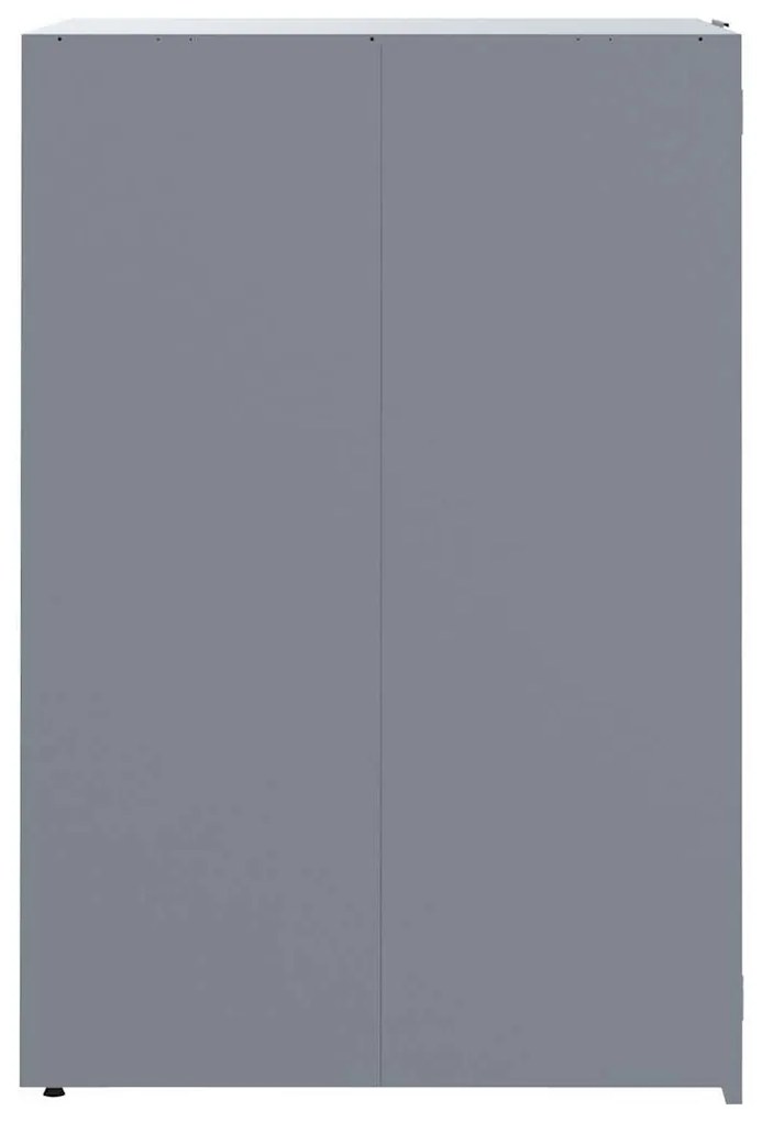 szürke acél kerekes tároló 2 szemeteskukához 138 x 79 x 117 cm