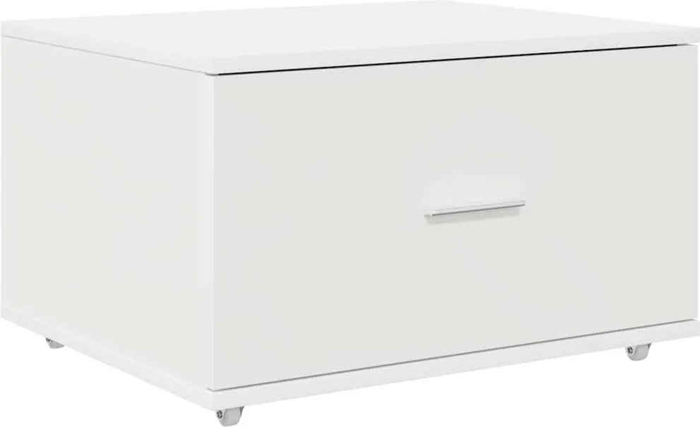 vidaXL Fiókos szekrény kerékkel Fehér 55 x 45 x 31 cm