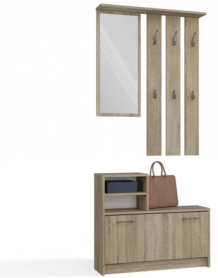 Odell GAR előszobafal, 85x180x24 cm, sonoma