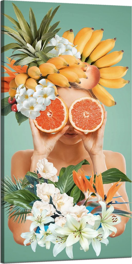 Vászonkép A természet harmóniája Virágok Nő Gyümölcsök 60x120 cm