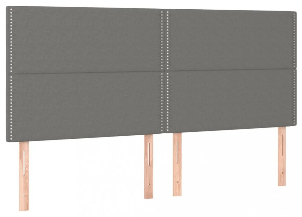 4 db sötétszürke szövet fejtámla 100x5x78/88 cm