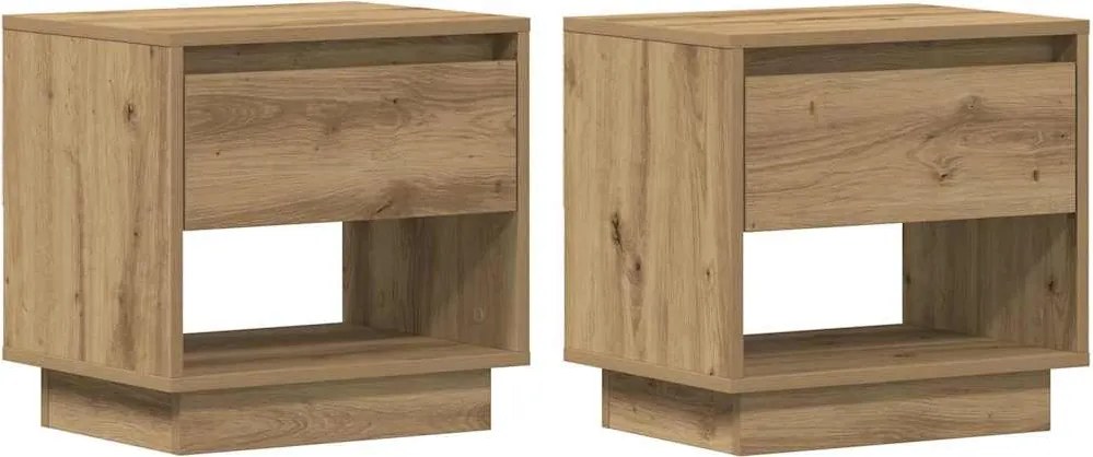 vidaXL Éjjeliszekrény 2 pcs Artisan tölgy 45 x 34 x 44 cm Faanyag