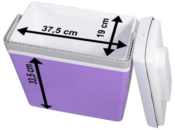 Hordozható autós hűtődoboz 23 l 55W/12V/230V lila/fehér