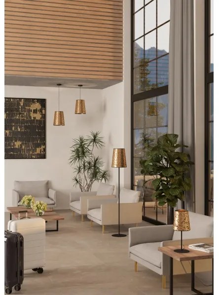 Eglo 390294 - Asztali lámpa CASTUERA 1xE27/25W/230V arany/rózsaszín