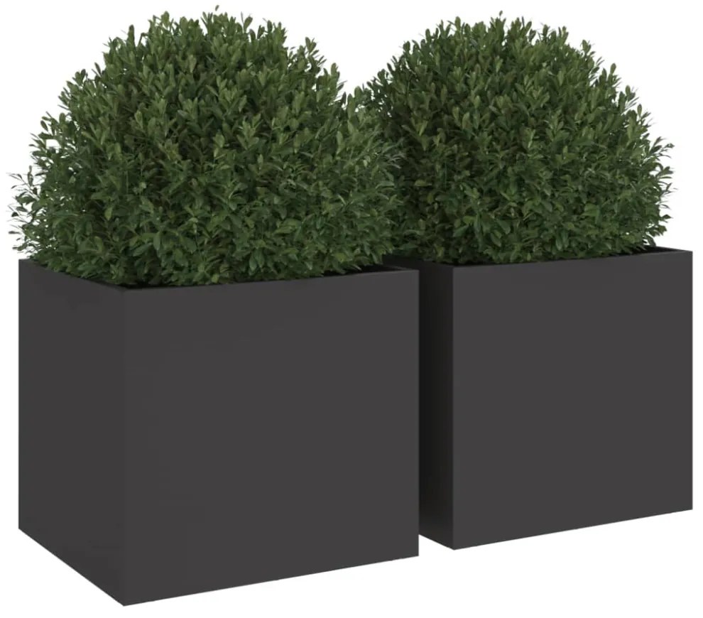 2 db fekete acél növénytartó 32 x 30 x 29 cm