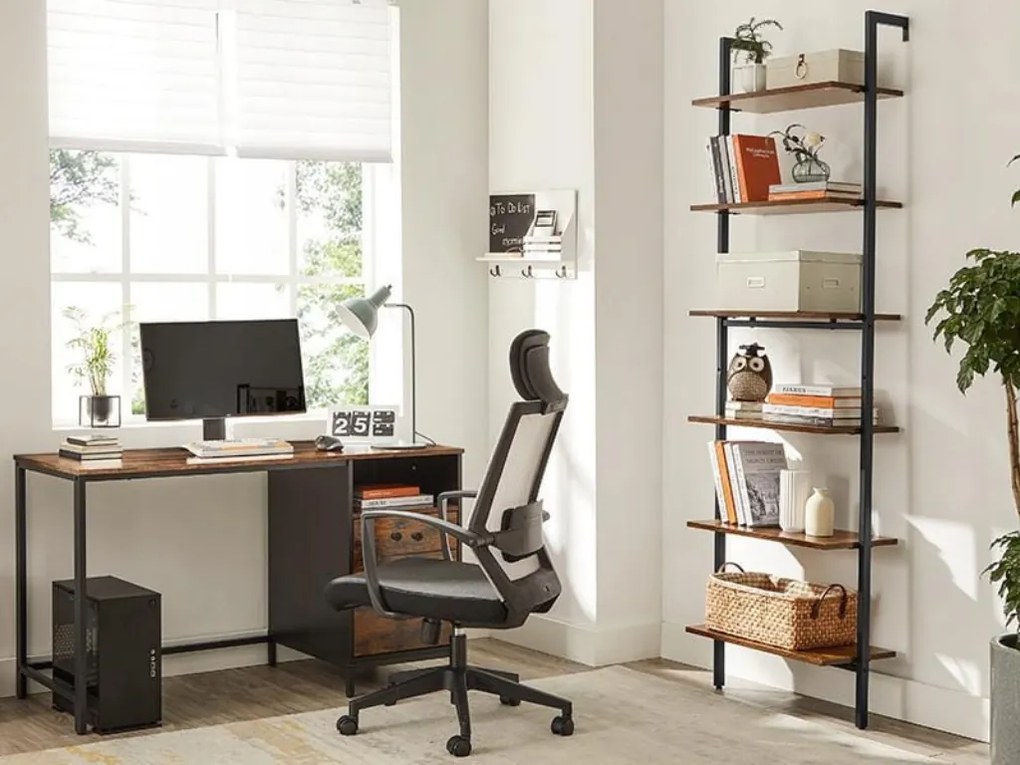 Polcos állvány TAYLOR 6 polc, 204,8x60 cm, rusztikus barna