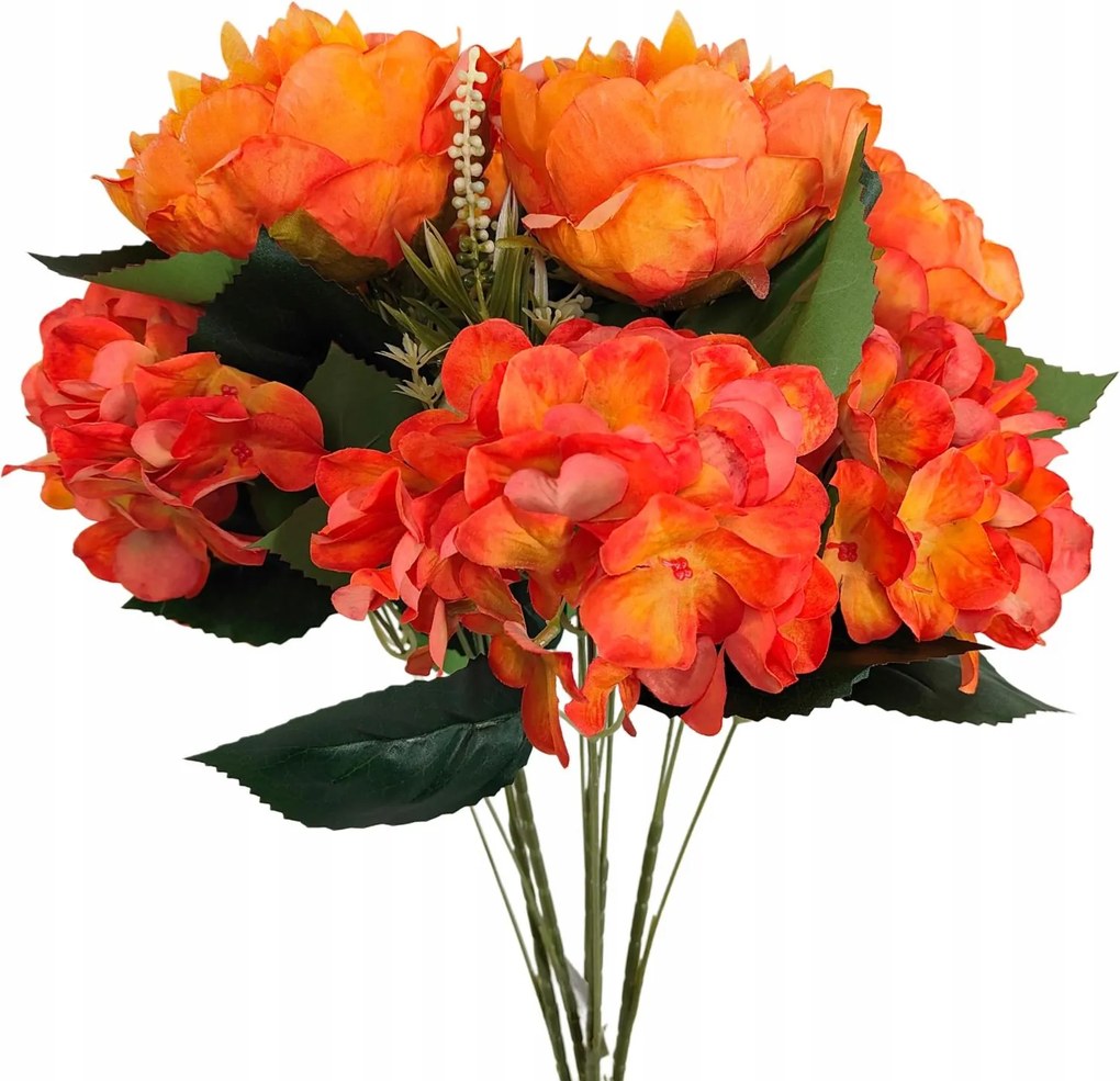 Rózsa csokor hortenzia narancssárga 0836-2