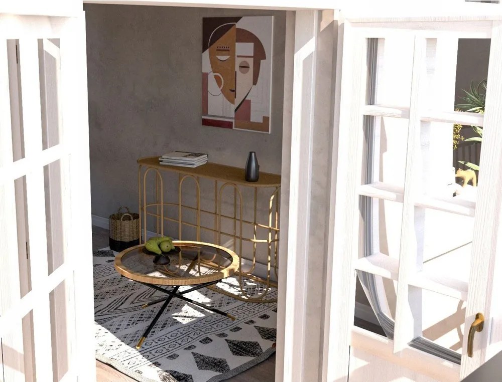 Natúr színű rattan konzolasztal 32x110 cm Samui – Mauro Ferretti