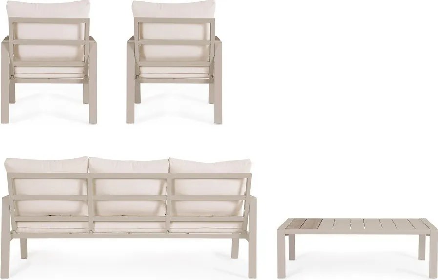 Bézs alumínium ötszemélyes kerti lounge szett Elna – Bizzotto