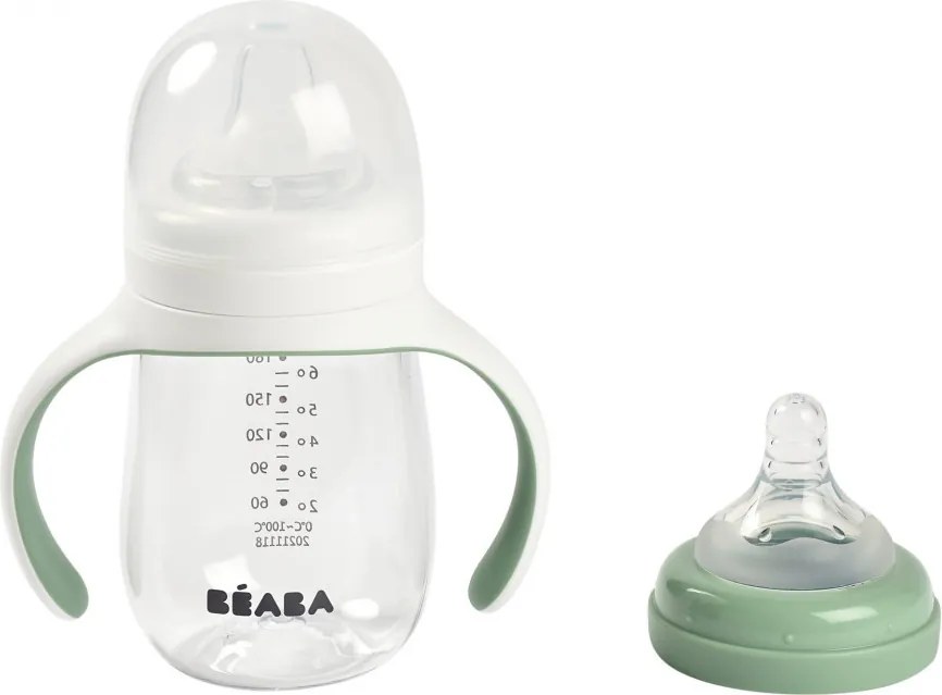 Béaba 2 az 1-ben Tanuló cumisüveg 210 ml - Sötétszürke
