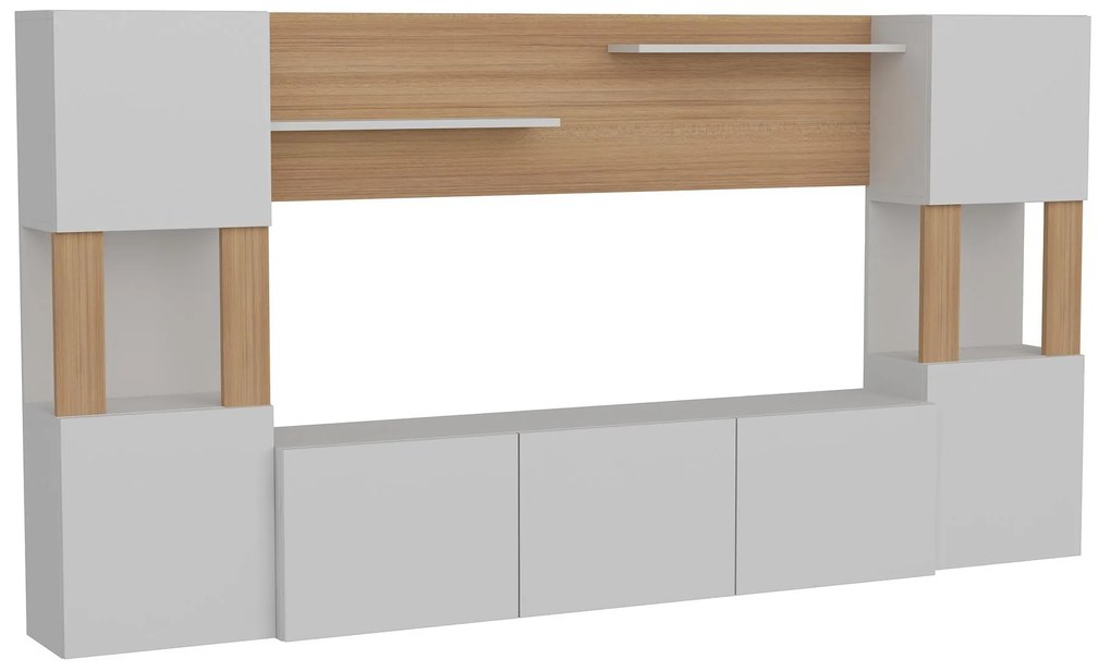Nappali fal Loreena (fehér + teak) . 1102294