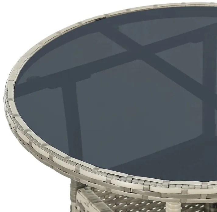 Juskys Yoro rattan kerek asztal Ø60 cm - szürke