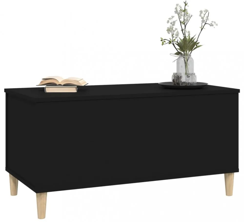 fekete szerelt fa dohányzóasztal 90x44,5x45 cm