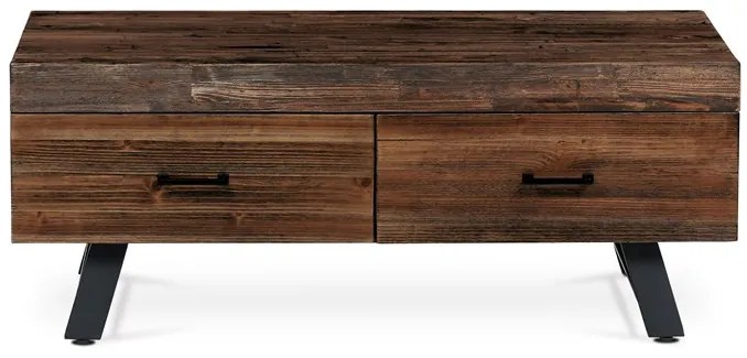 Dohányzóasztal 120 × 60 × 48 cm, tömörfa, öregfa AHG-536 PINE