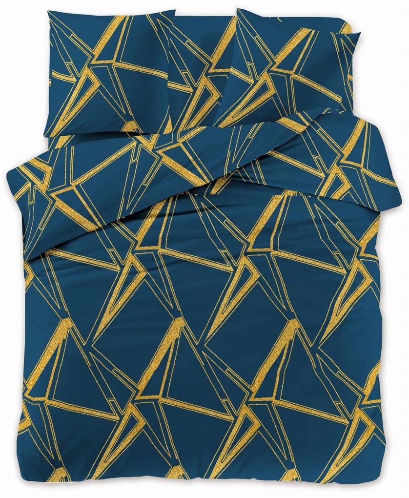 TUDONS mikroszálas ágyneműgarnitúra, kék + Jersey lepedő 90x200cm